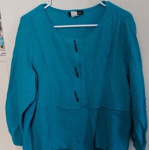 Vibrant Blue Ruffled Blouse
